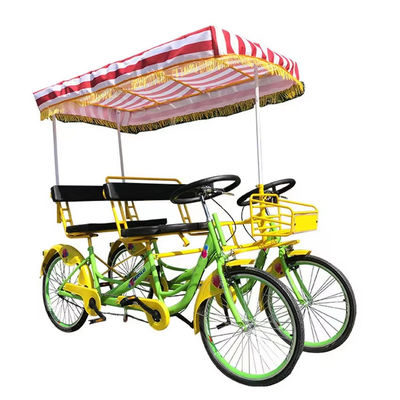 Marco de acero de 26' Tandem de 4 ruedas para adultos bicicleta de turismo de carretera para playa ciclismo turístico
