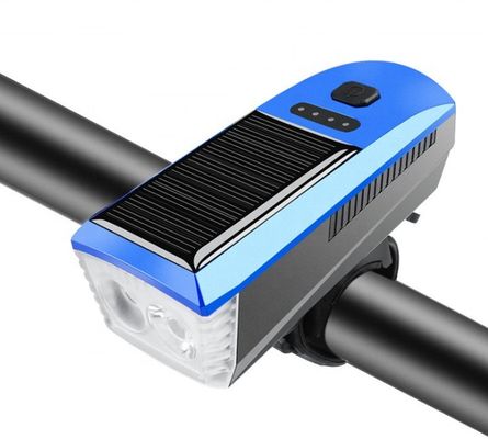 Luz de bicicleta de carga solar y USB azul 2000mAh faro delantero para el ciclismo de carretera MTB