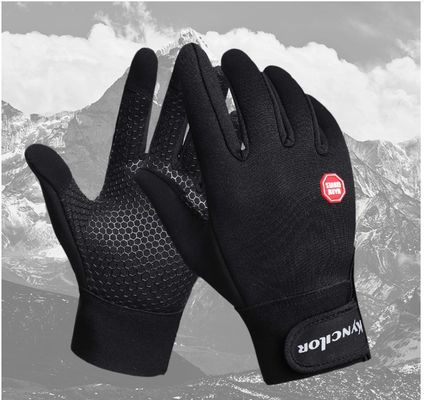 Guantes de ciclismo negros para hombres y mujeres con pantalla táctil con dedos completos Guantes de deportes al aire libre