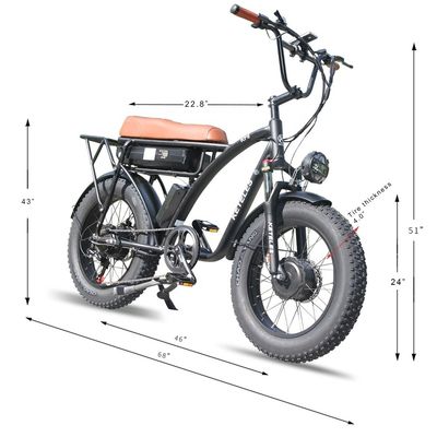 Bicicleta eléctrica de batería de litio de 48V 23Ah con freno de disco mecánico y motor potente
