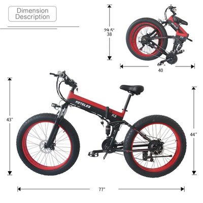 Batería de 15AH 26x4.0 pulgadas Bicicleta eléctrica con motor de 1000W de alta potencia y engranaje de 7 velocidades
