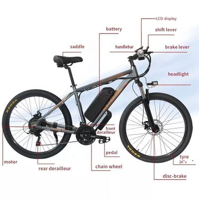 EU Almacén 26 pulgadas Mountain E-Bike 250W Motor 18AH Batería de litio Gratis envío