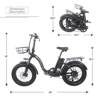 EU Stock Motor de 250W con batería de litio de 15AH E-Bike plegable con y neumático de grasa de 20x4.0 pulgadas