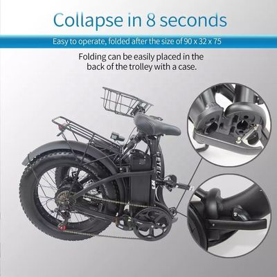 Bicicleta plegable eléctrica de batería de litio de 15AH EU Depósito Dropshipping con motor de 250W
