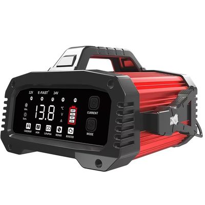 - Diseño elegante Foxsur 12V 24V 25A cargador de batería inteligente para el coche del camión enchufe conveniente reparación