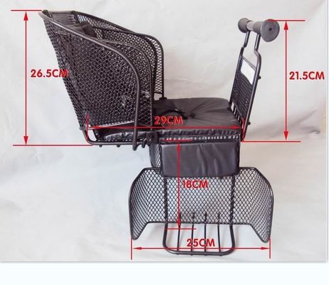 Aplicable para todas las estaciones de año Asiento de bicicleta para niños trasero de estilo simple con mango y cinturón