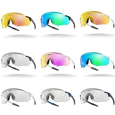 Imprimir el logotipo del cliente Unisexo Personalizable Riml Gafas de bicicleta Gafas de cambio de color