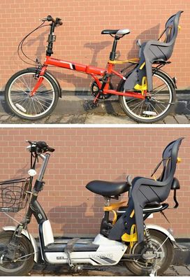 Material de concha de plástico Gran espacio asiento de bicicleta de seguridad infantil fácil de instalar para niños