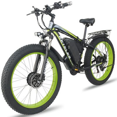 26AH 2000W de alta potencia de dos ruedas motrices de motor dual bicicleta eléctrica con 26x4.0 pulgadas de grasa neumático