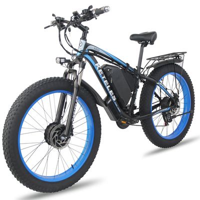 26AH 2000W de alta potencia de dos ruedas motrices de motor dual bicicleta eléctrica con 26x4.0 pulgadas de grasa neumático