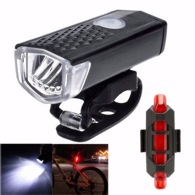 Luz delantera Luz trasera USB LED Bicicleta recargable Bicicleta Conjunto de luz para bicicleta de montaña