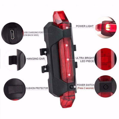Luz delantera Luz trasera USB LED Bicicleta recargable Bicicleta Conjunto de luz para bicicleta de montaña