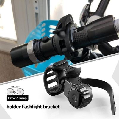 Clampada de clip de luz delantera giratorio de 360 grados para bicicleta Construcción ABS de caucho negro