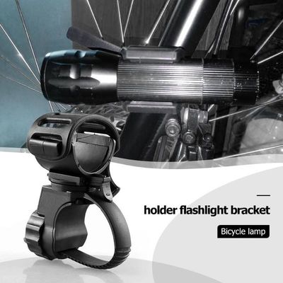 Clampada de clip de luz delantera giratorio de 360 grados para bicicleta Construcción ABS de caucho negro
