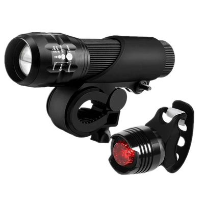 3 en 1 USB Recargable LED impermeable Super Brillante Zoom faro Luz trasera 50g Peso