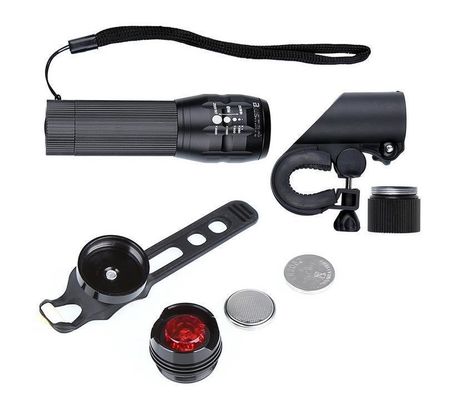 3 en 1 USB Recargable LED impermeable Super Brillante Zoom faro Luz trasera 50g Peso