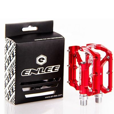 2021 ENLEE Pedales ultraligeros de aleación de aluminio rojo/negro para bicicleta de carretera de bicicleta de montaña