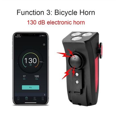 USB Recargable LED Luz delantera de la bicicleta Cuerno de la bicicleta Portador de teléfono Banco de energía para la conducción nocturna