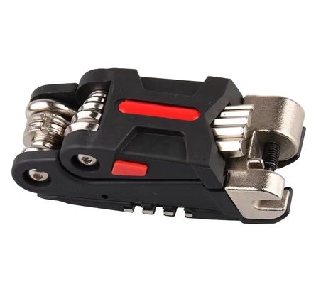 Herramientas de reparación de bicicletas de 18 en 1 Conjunto Hexágono Torsión de tornillos llave de gancho Hex Spoke herramienta de eliminación de cadenas bicicleta esencial 280g