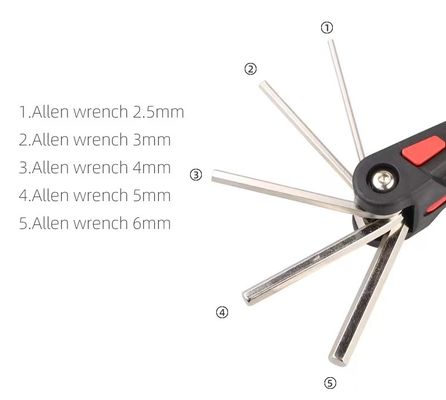 Herramientas de reparación de bicicletas de 18 en 1 Conjunto Hexágono Torsión de tornillos llave de gancho Hex Spoke herramienta de eliminación de cadenas bicicleta esencial 280g