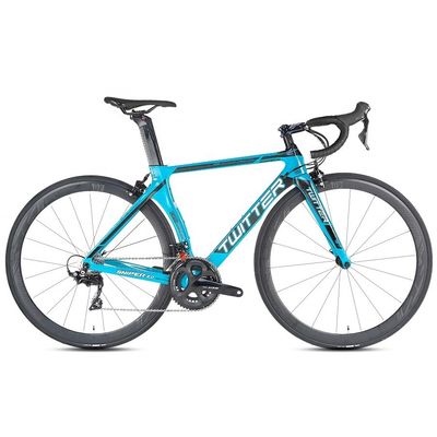 Bicicleta de carretera de carbono de 16 velocidades R2000-700C Bicicleta de carreras de fibra de carbono completa con 1,7 m de longitud