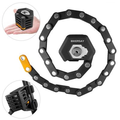 Bicicleta de montaña Bicicleta de carretera Cerradura plegable Anti robo 85cm con 3 llaves Cinza aleación aleación de acero
