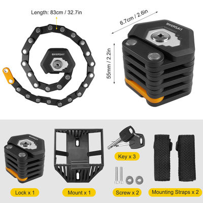 Bicicleta de montaña Bicicleta de carretera Cerradura plegable Anti robo 85cm con 3 llaves Cinza aleación aleación de acero
