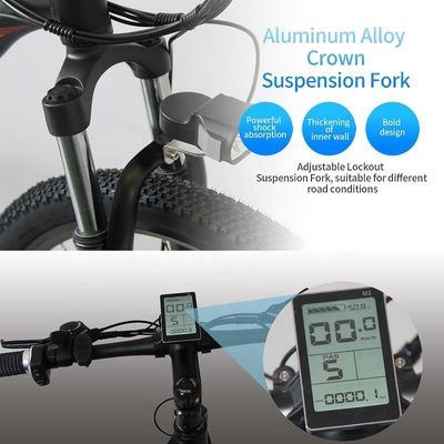 Bicicleta eléctrica de montaña de 26 pulgadas E-Bike con batería de litio de 48V 13Ah y un potente motor de 500W