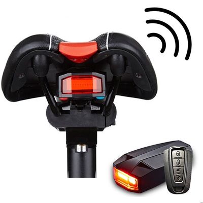 COB Fuente de luz brillante Control remoto inalámbrico Alarma antirrobo para bicicletas con 110 dB de sonido