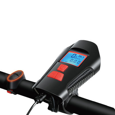 Cargador de bicicleta USB negro Luz delantera linterna manillar cabeza de bicicleta luz medidor de velocidad pantalla LCD
