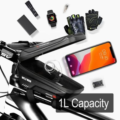 Bolsa de pantalla táctil de casquillo de teléfono a prueba de agua de 6.6 pulgadas para MTB Pack 1L Capacidad Accesorios de bicicleta