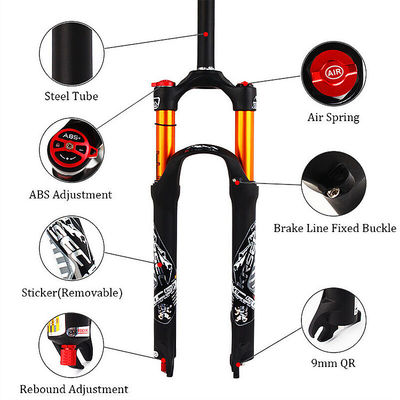 24-28 pulgadas MTB Bicicleta Air Shock Horquillas Suspensión Horquillas de freno para 700c longitud del volante 220m